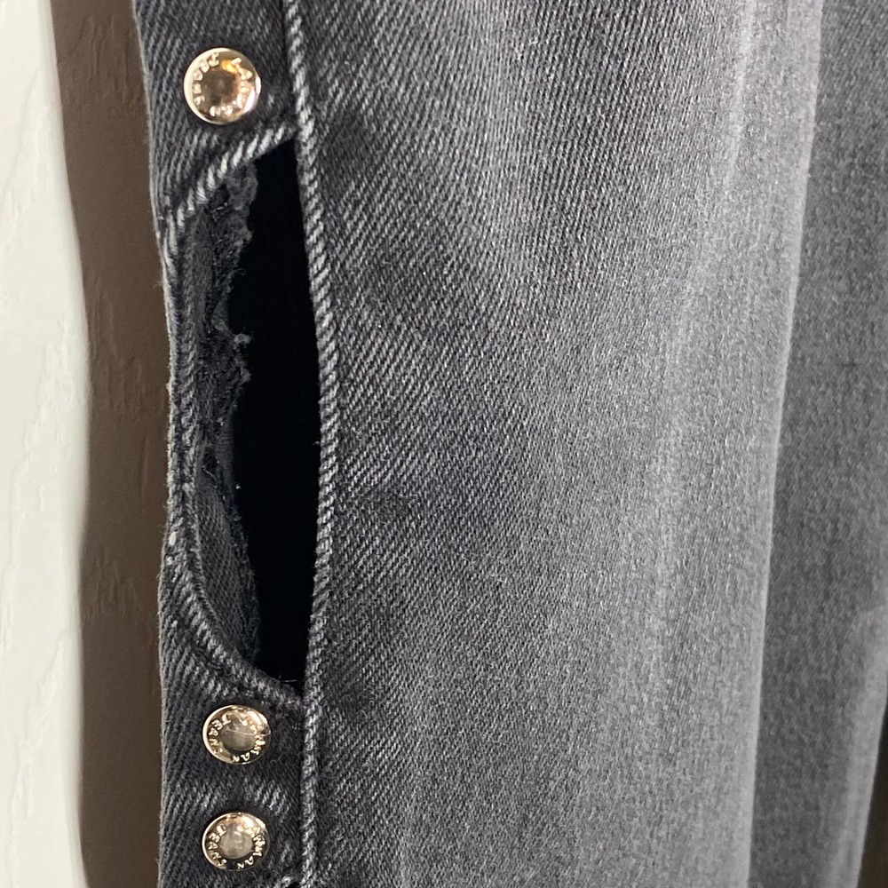 Vintage Lawman Cut Out Sides Studded Slim Fit Western Jeans Black VTG Size 7 - Picture 5 of 11